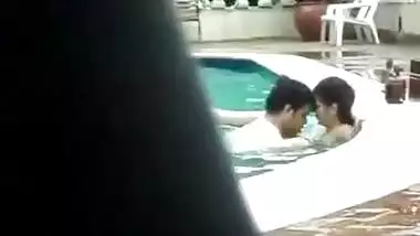 indian couple swimming pool sex