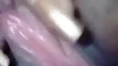 XXX whore shows off naked tits and then puts the camera down there