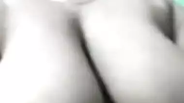 Modest Desi mature shows her saggy XXX knockers during video call