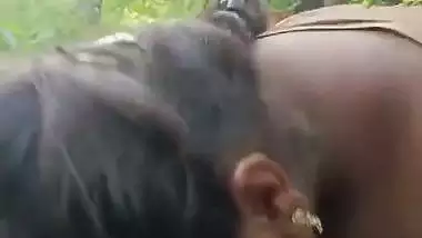 Desi cheap village randi in forest sucking dick of client