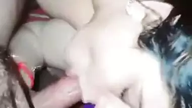 Glowing skin hot wife topless blowjob to hairy husband